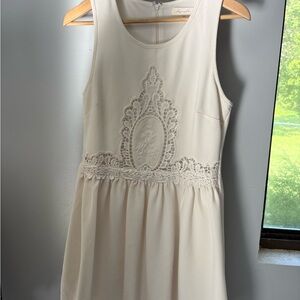 Sugarlips Cream Lace Detail Dress